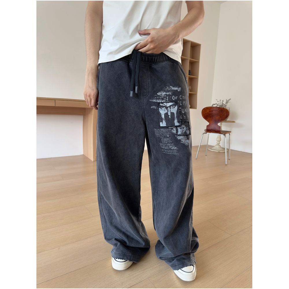 THE CURE VINTAGE WASH BLACK DISTRESSED SWEATPANTS image 3