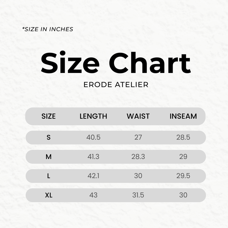 Size chart for WASHED GRAY DENIM JEANS