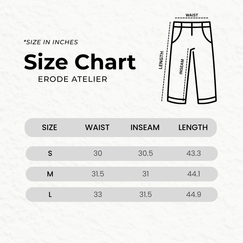 Size chart for DYSTOPIAN PATCHWORK JEANS