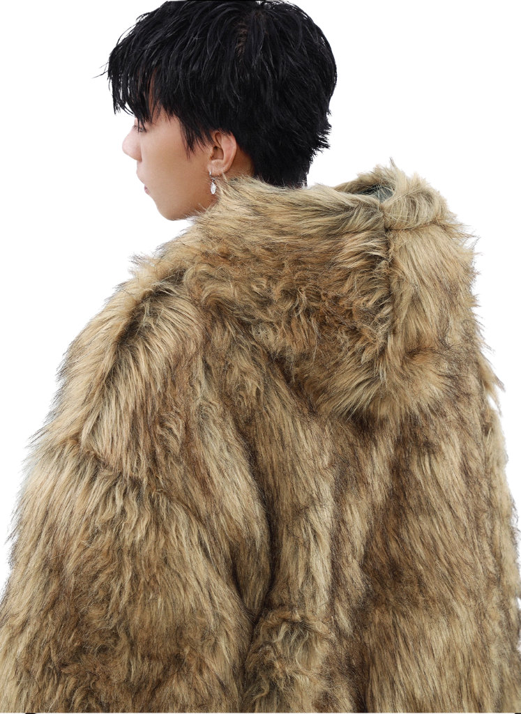 FAUX REVERSIBLE LEATHER FUR JACKET