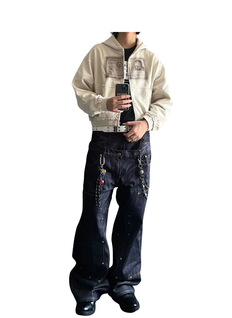 MICHAEL JACKSON ID CARD ZIP UP HOODIE