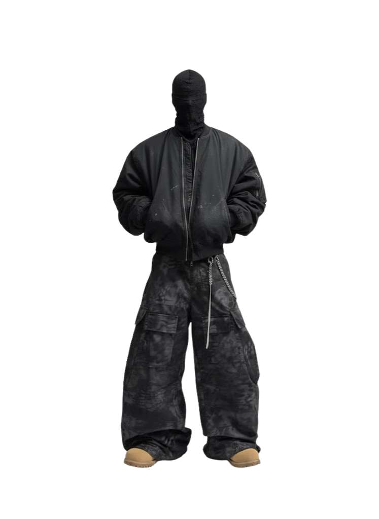 PAINT SPLATTER DENIM BOMBER JACKET