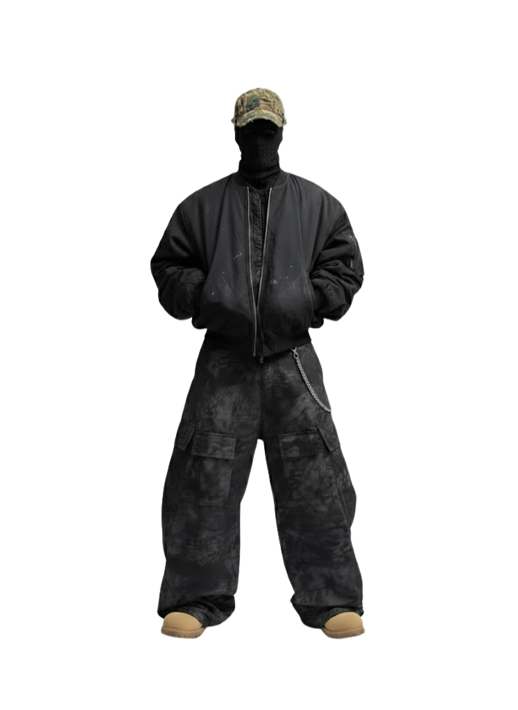 RETRO DISTRESSED CAMO BASEBALL CAP