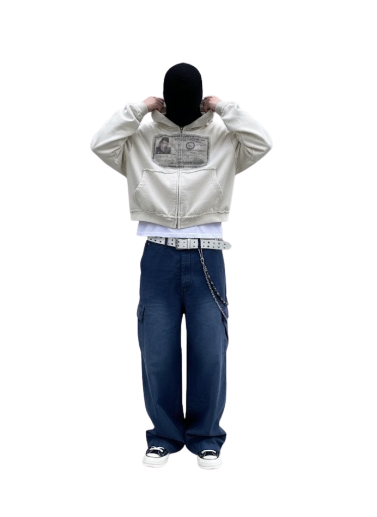 MICHAEL JACKSON ID CARD ZIP UP HOODIE