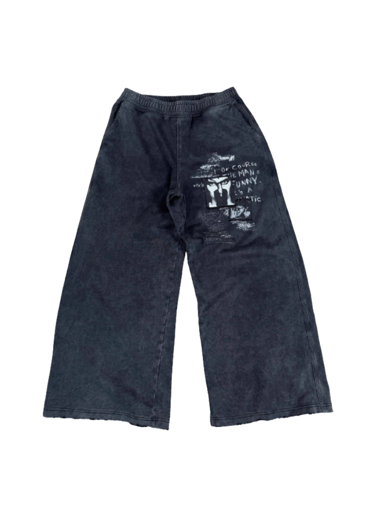 THE CURE VINTAGE WASH BLACK DISTRESSED SWEATPANTS