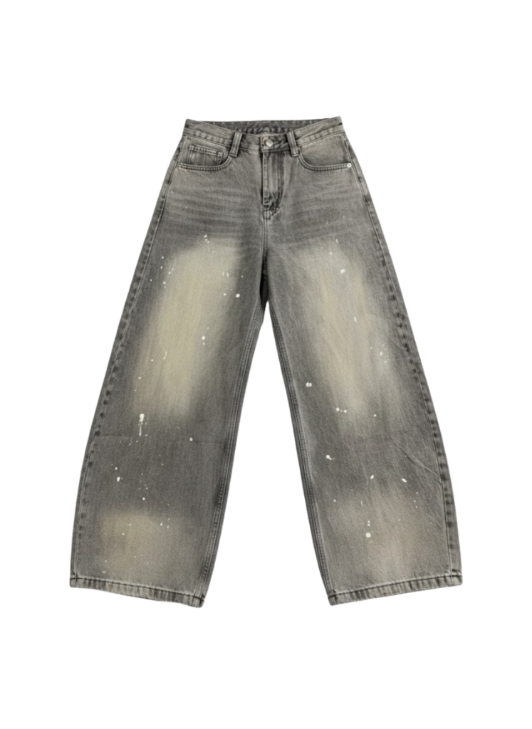 WASHED GRAY DENIM JEANS