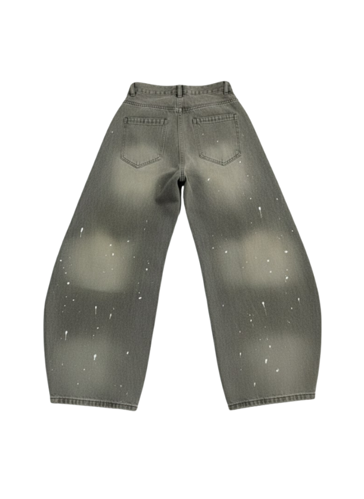 WASHED GRAY DENIM JEANS