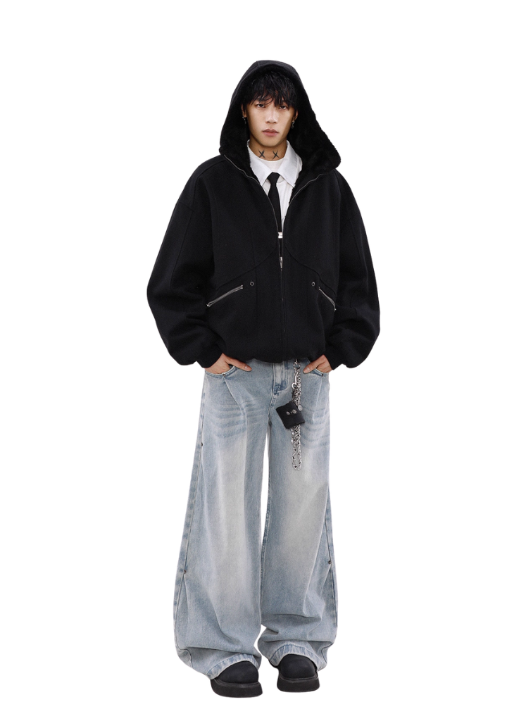 BOXY HEAVYWEIGHT FLEECE COWL NECK HOODIE