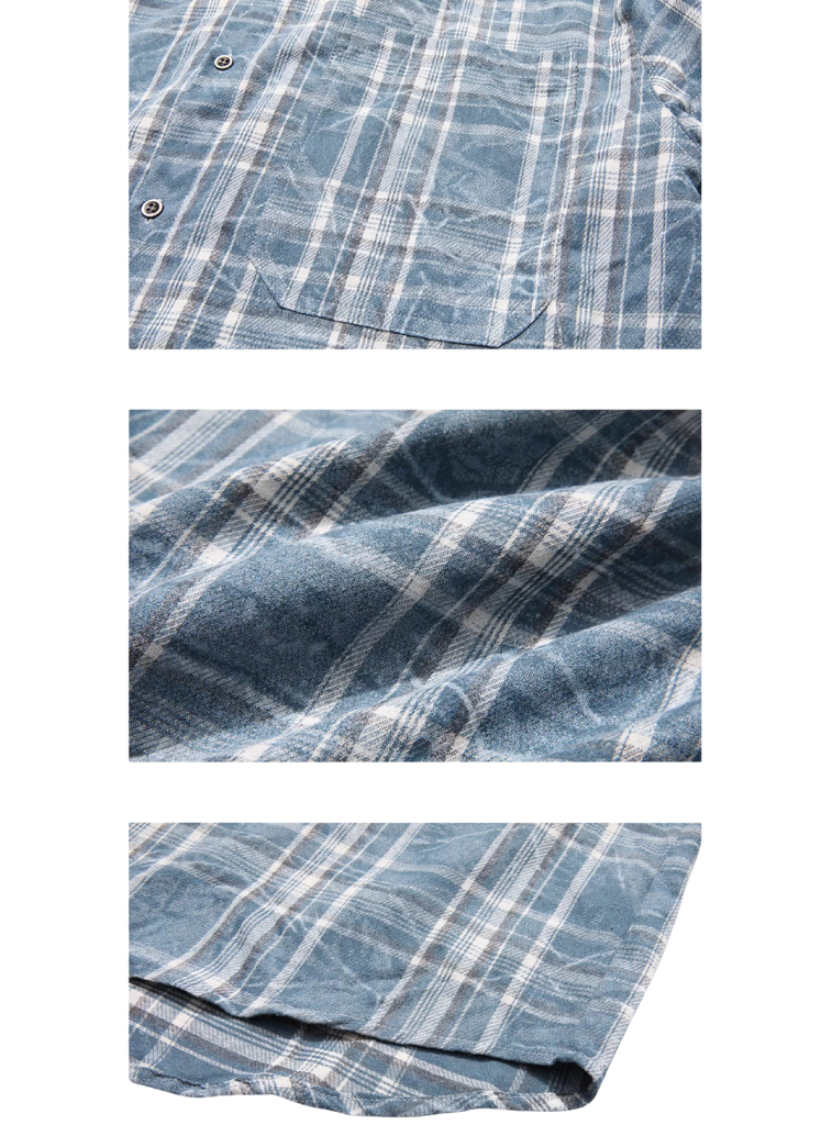 OVERSIZED BLUE PLAID FLANNEL