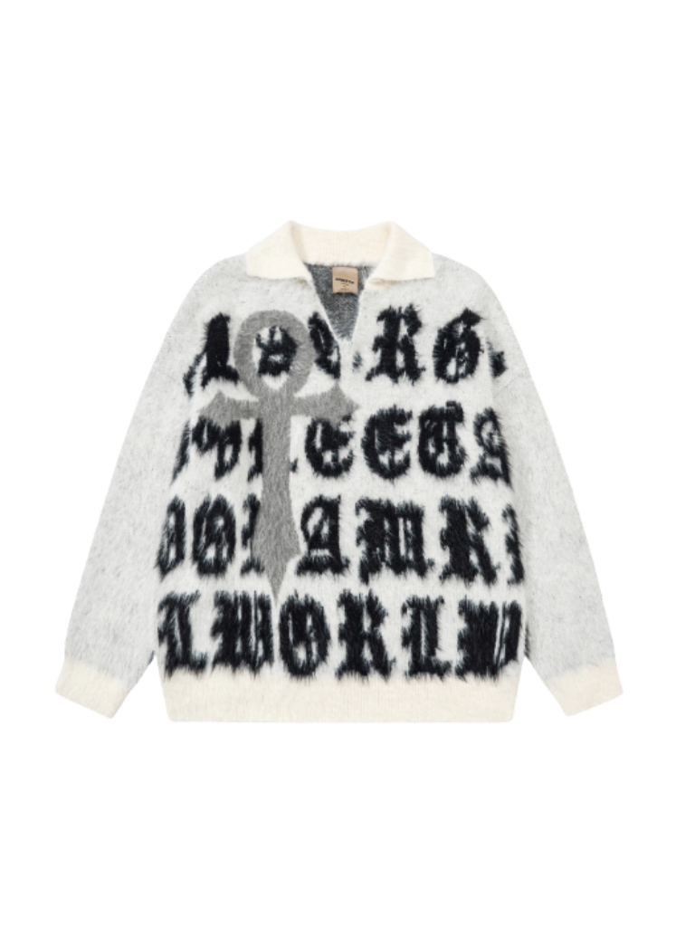 EGYPTIAN CROSS MOHAIR SWEATER