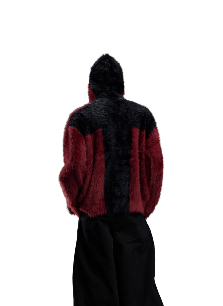 CROSS ZIP UP MOHAIR CARDIGAN