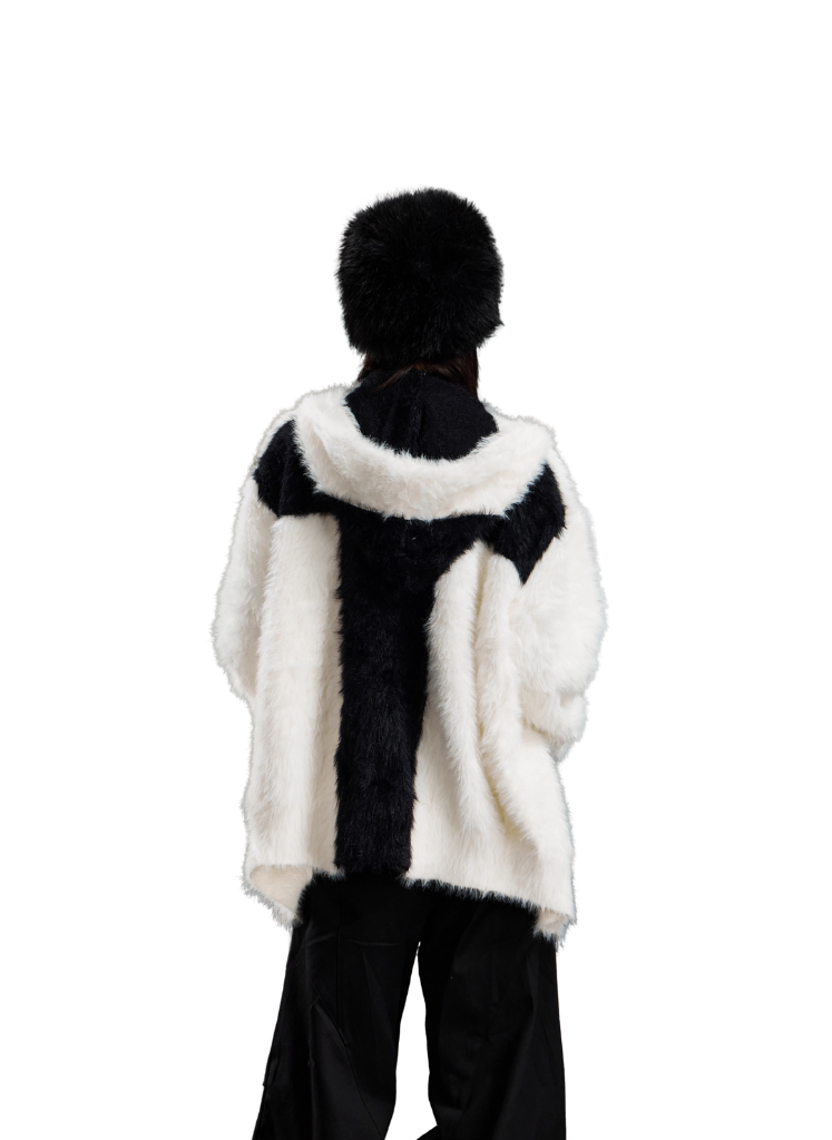 CROSS ZIP UP MOHAIR CARDIGAN