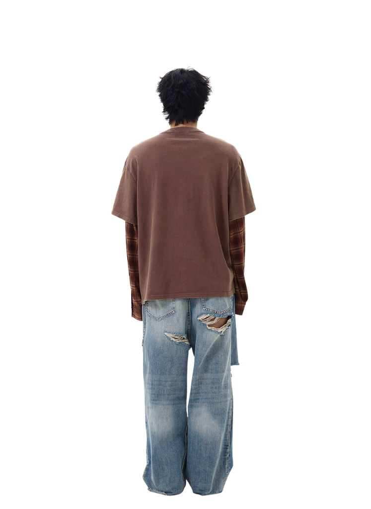 TWO PIECE HENLEY LONG SLEEVE TEE