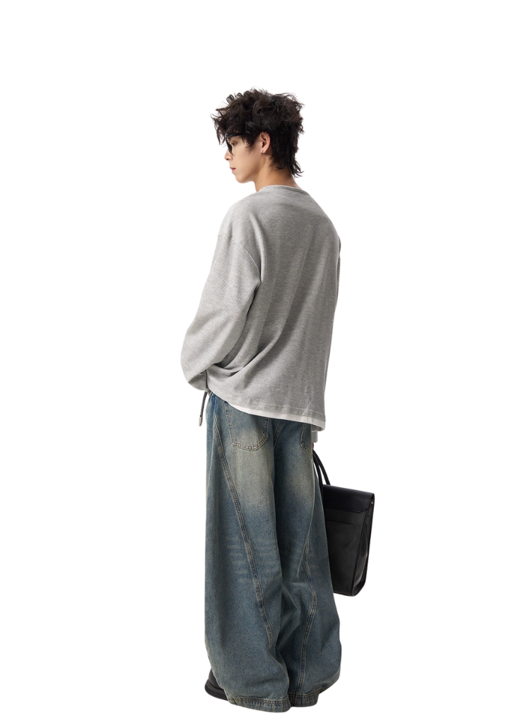 WAFFLE KNIT THERMAL HENLEY