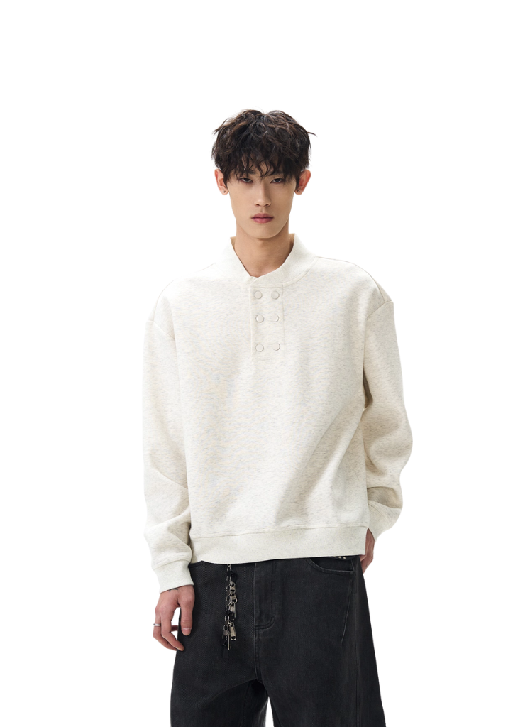 DOUBLE BREASTED HENLEY SWEATER