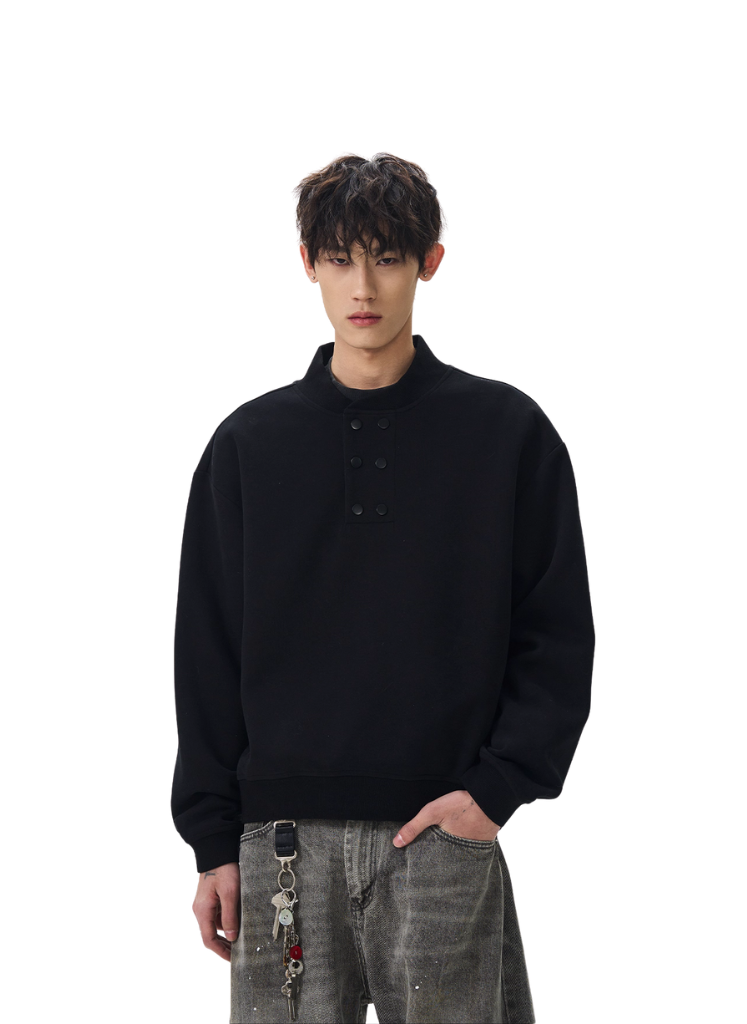 DOUBLE BREASTED HENLEY SWEATER