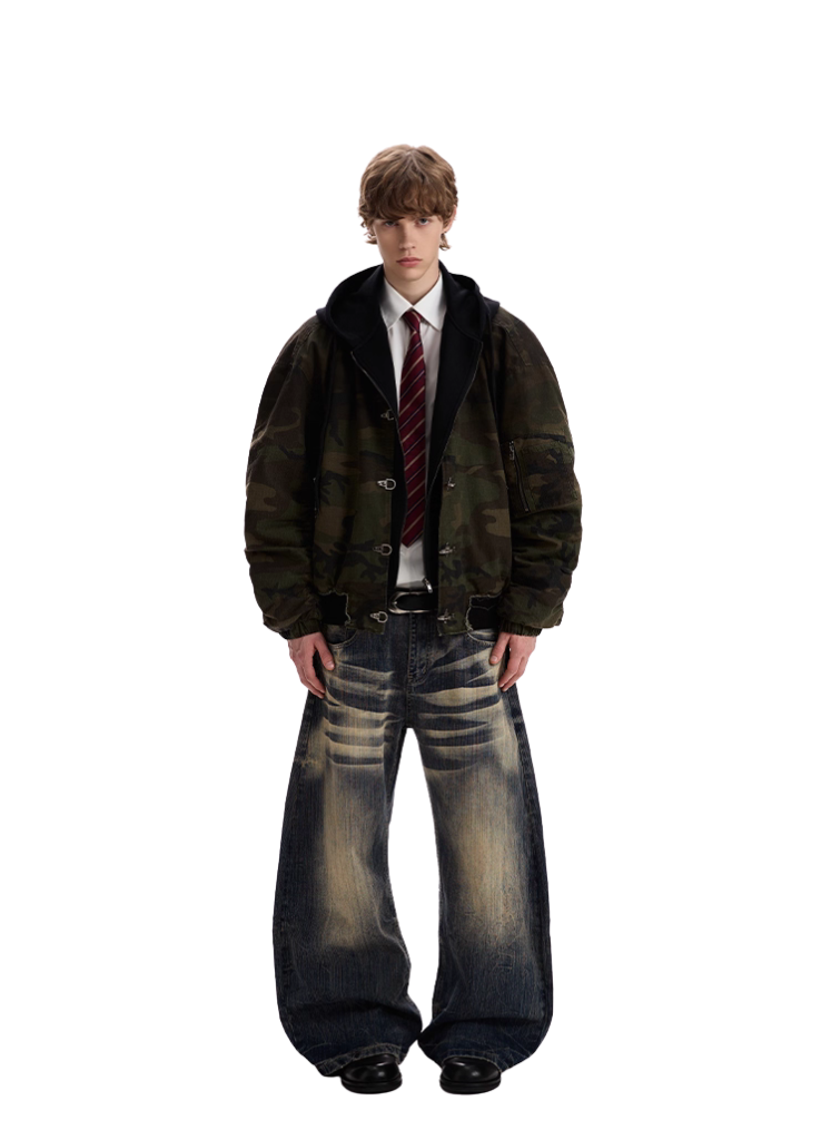 CAMO FIREMAN CLASP BOMBER JACKET