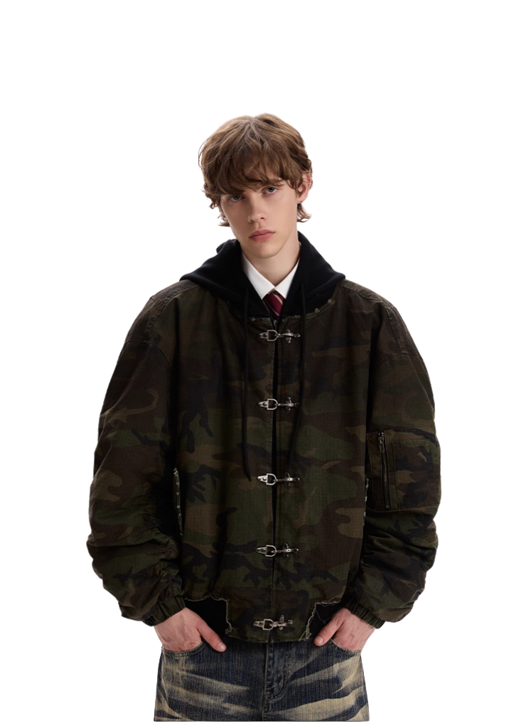 CAMO FIREMAN CLASP BOMBER JACKET