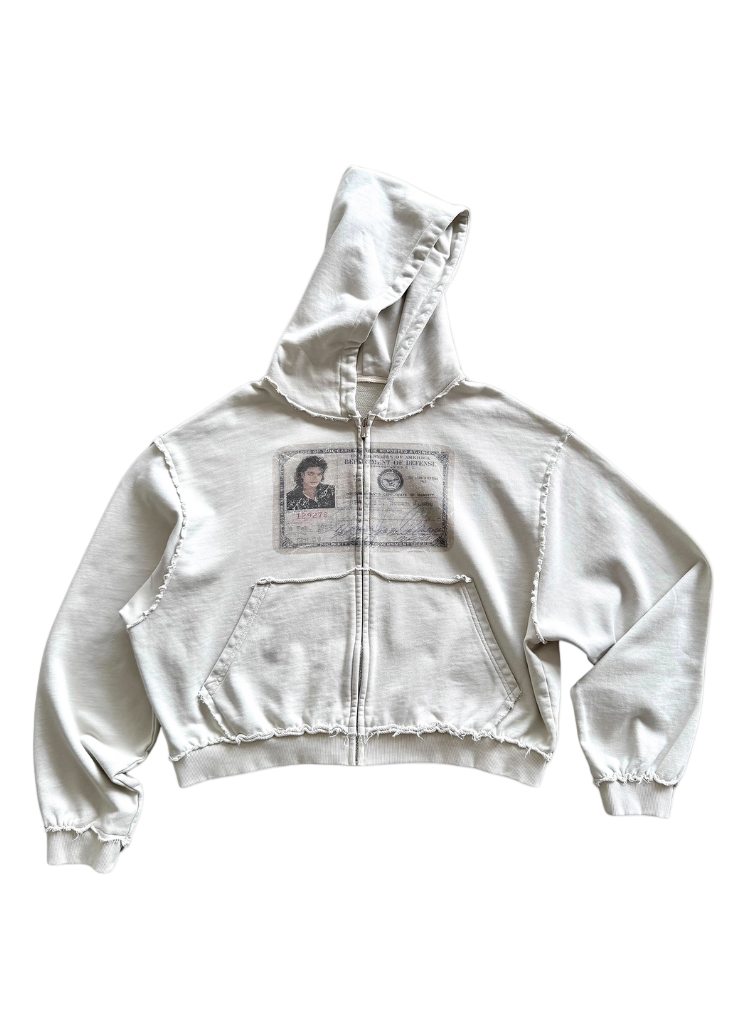MICHAEL JACKSON ID CARD ZIP UP HOODIE