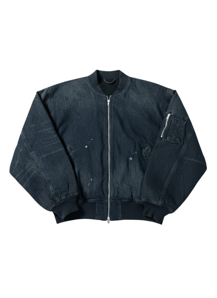 PAINT SPLATTER DENIM BOMBER JACKET